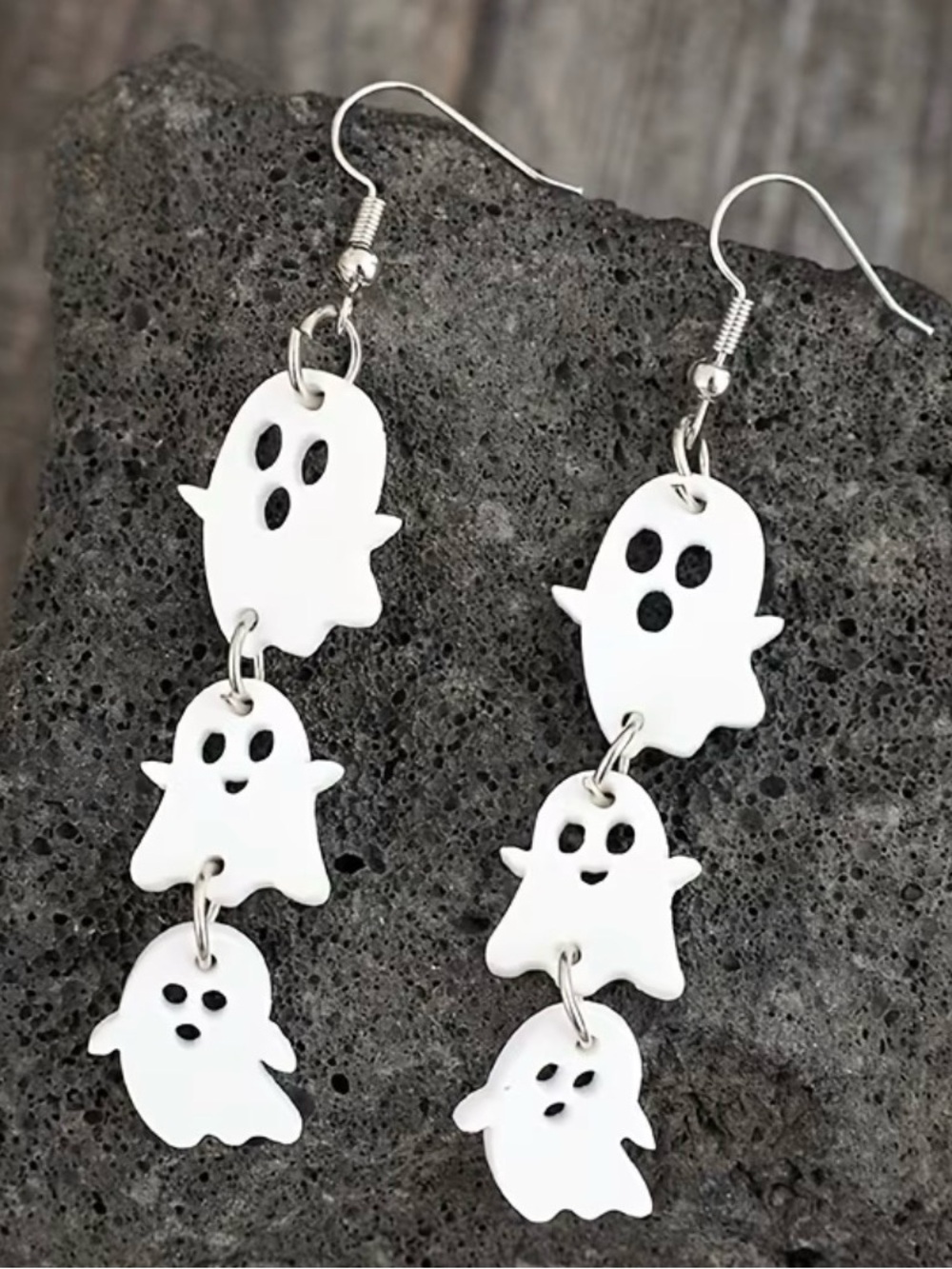 White Ghost Dangle Earrings